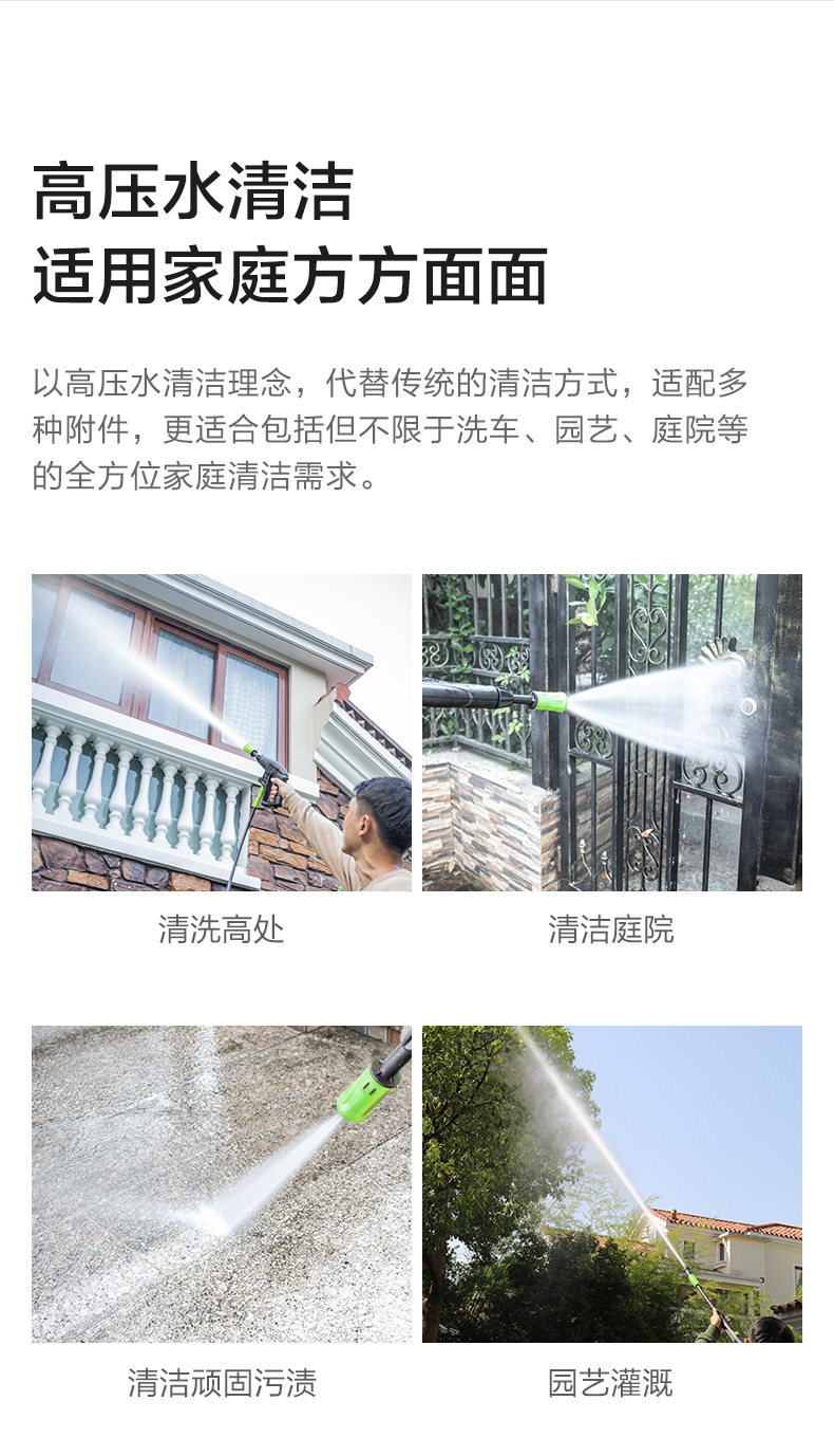 Greenfield Car Washing Machine High-Pressure 220V Household Portable Water Gun Powerful Cleaning Machine High-Power Water Pump Car Cleaning Tool