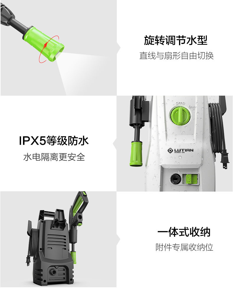 Greenfield Car Washing Machine High-Pressure 220V Household Portable Water Gun Powerful Cleaning Machine High-Power Water Pump Car Cleaning Tool
