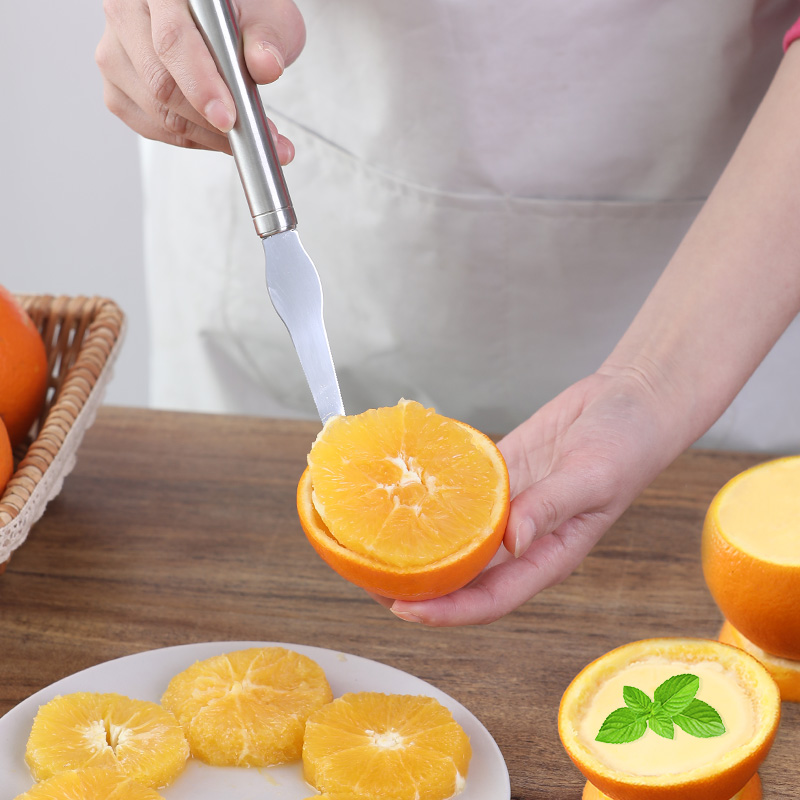 Fragrant Orange Pudding Fetch Meat in stainless steel exfoliating orange peel Hollow Pumping Core Knife Milk Jelly Steamed Egg Production Tool