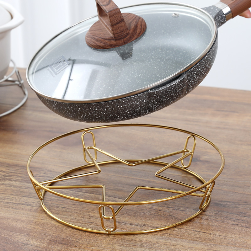 Double-layer anti-scalding table hearth heat insulation mat stainless steel laying casserole frying pan frying pan with high temperature resistant multifunctional shelf-Taobao