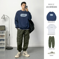 REEZ (shop main wearing lap) autumn and winter gush printed round collar necropolis with new set of hood trendy casual blouses