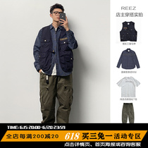 REEZ (shopkeeper wears a hitch) 2022 Spring day series Chauffather sleeveless overalls Machia mens shoulder loose