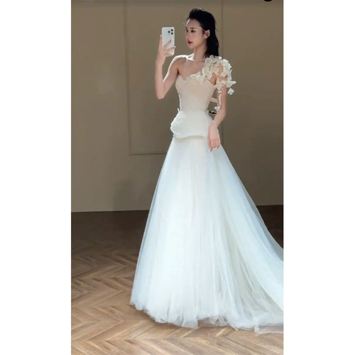 Кружевное свадебное платье для невесты, французский стиль, премиум класс, кружевное платье