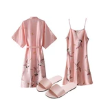 Красный банный халат для невесты, длинная пижама, для подружки невесты, изысканный стиль, большой размер