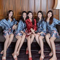Morning robe wedding bridesmaid group senior code summer bathrobe red wedding dressing gown long girlfriend