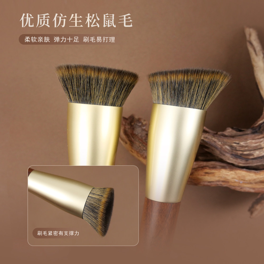 简左J94仿生松鼠毛斜平头大号粉饼刷散粉刷底妆粉底液软毛化妆刷评价