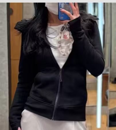 Lululemon Scuba Hoodie Autumn and Winter Slim Fit Fleece-Lined Jacket Women's Hooded Jacket Old Style