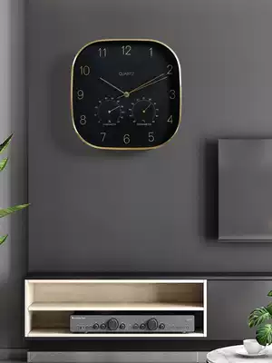 Wall clock with calendar temperature and humidity multifunctional simple clock with date temperature home ultra-quiet living room atmosphere