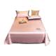 Ice silk mat three-piece set solid color embroidered bed sheet cool mat naked sleeping summer machine wash air conditioning mat two-piece set