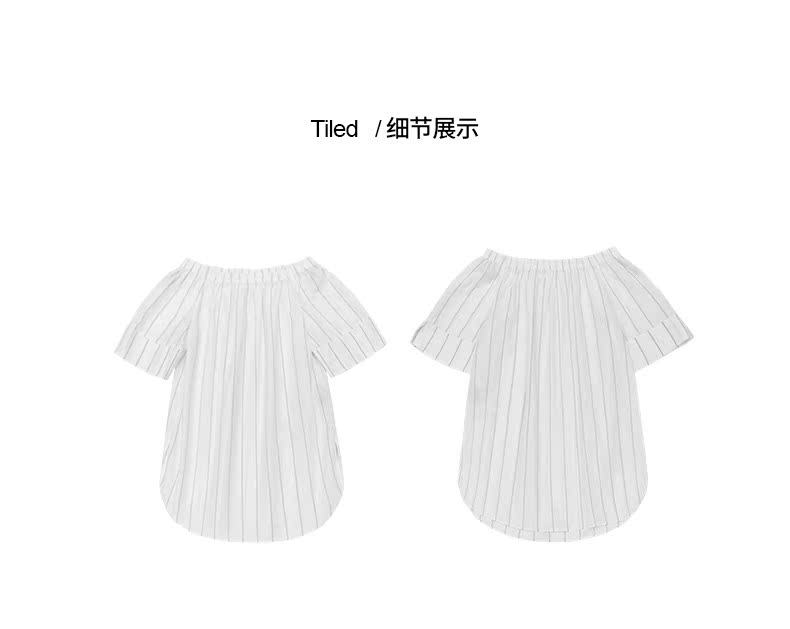Không biết 2019 hè mới áo sơ mi nữ một vai nữ ngắn tay rộng sọc dọc - Áo sơ mi áo sơ mi nhung