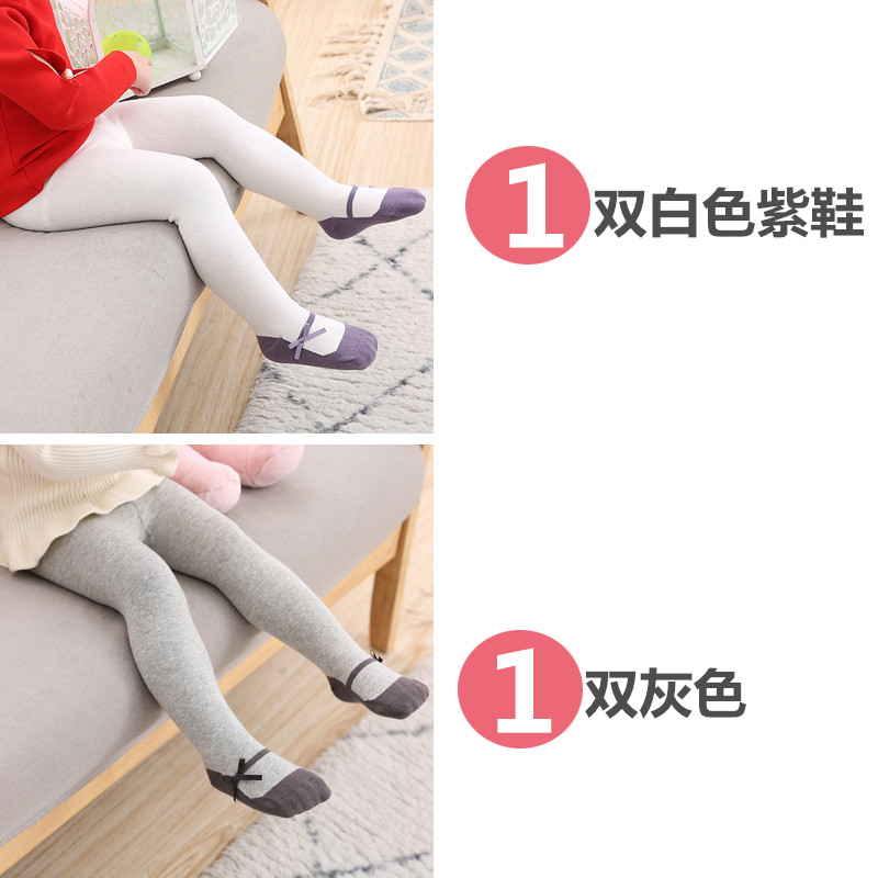 Bé pantyhose Xuân Thu trẻ em bông dính liền vớ mùa thu và mùa đông childrens trẻ nhỏ xà cạp bé mỏng.