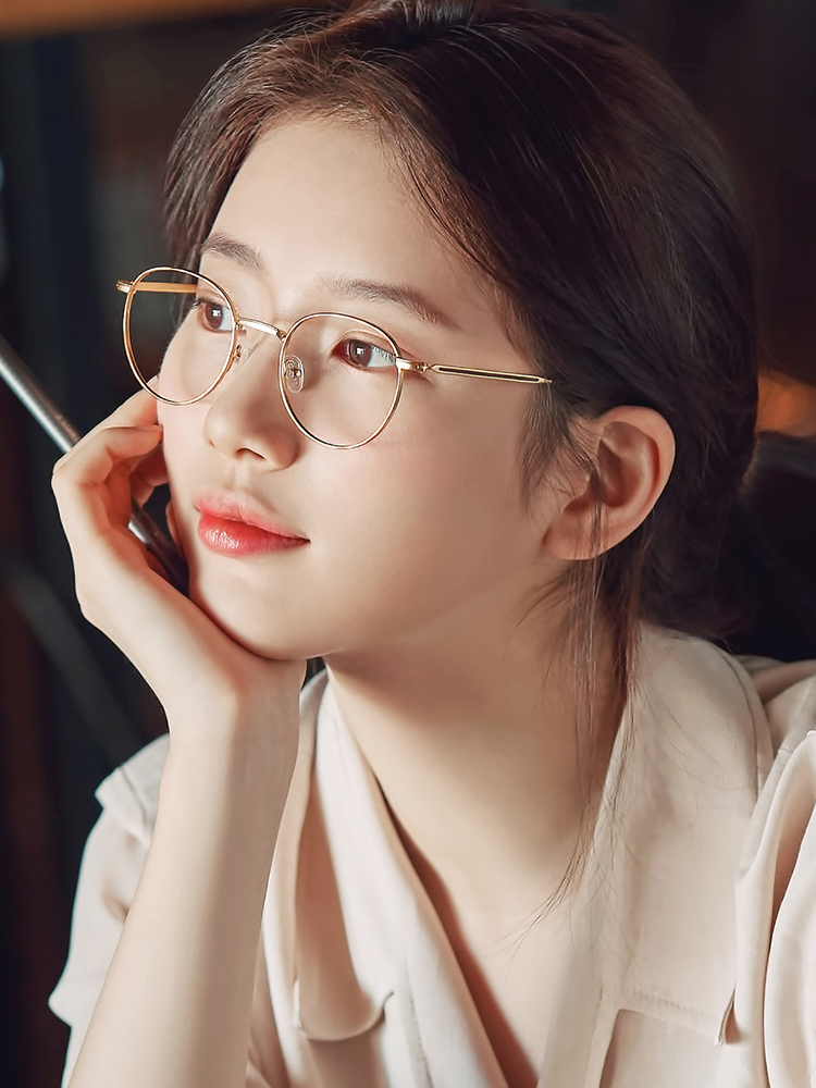 Show Wise the same paragraph 2020 Net Red Nearsightedness Glasses Frame Female Retro frame Lean Face with Worthy Degree anti-Blu-ray lenses