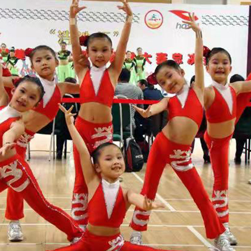 Customize the Fox Fitness Gymnastics Clothes and Costume Stage Performance football Baby served the cheerleading team for the show.