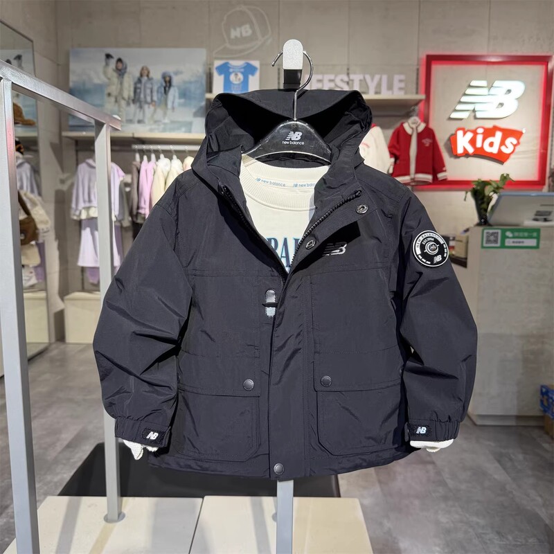 New Balance/Nb2026 Spring Kidsren's Boys and Girls Woven Three-Proof Hooded Cardigan Jacket 7Ag12013