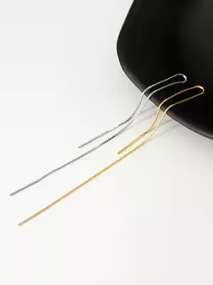 Earrings women's sterling silver face thin earrings temperament simple earrings long version earrings 2020 new trendy ears round face