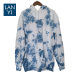 Indigo dyed sweatshirt spring and autumn hooded men's loose pure cotton handmade tie-dyed grass-dyed large size jacket of the Bai ethnic group in Dali, Yunnan