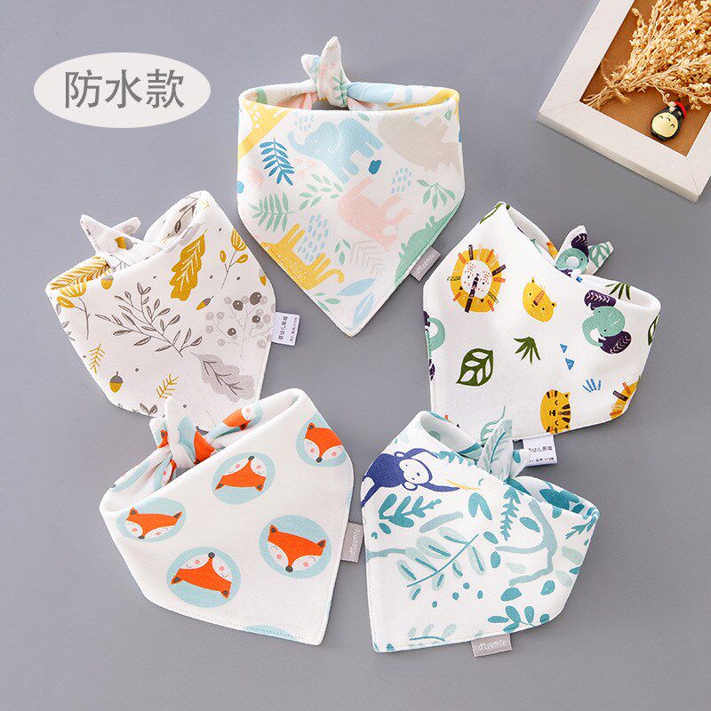 Baby saliva bib triangle scarf boy baby boy girl baby bib girl cotton anti-autumn and winter models increase