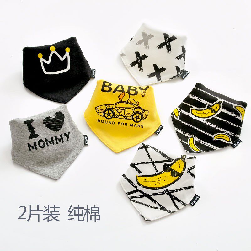 Baby Boy Cotton Baby Saliva Towel Triangle Scarf Boy Foreign Pie Girl Saliva Bib Cotton Newborn Scarf