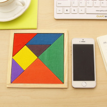 Study stationery Color wooden large number Seven Qiaqiao 12 6 * 12 6cm Childrens puzzle toy with wood box 56g