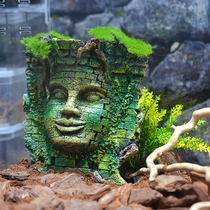 Maya wall landscaping to avoid the rainforest cylinder Grass cylinder Aquarium decoration Climbing box accessories Simulation aquarium resin cave