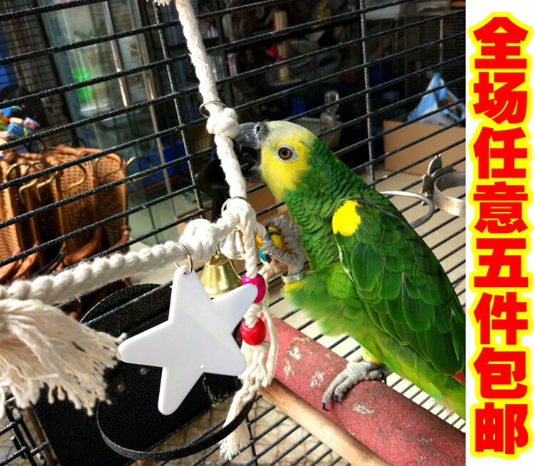Parrot Toy Birdcage Hanging toy Bell Gnawing toy Birdcage Decorative pendant Parrot educational toy