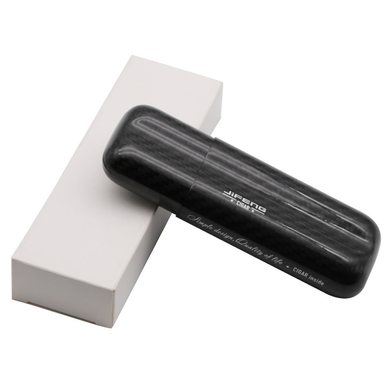 Monsoon JIFENG ultra-light 2-position carbon fiber cigar case portable 2-pack cigar moisturizing sleeve cigar moisturizing tube