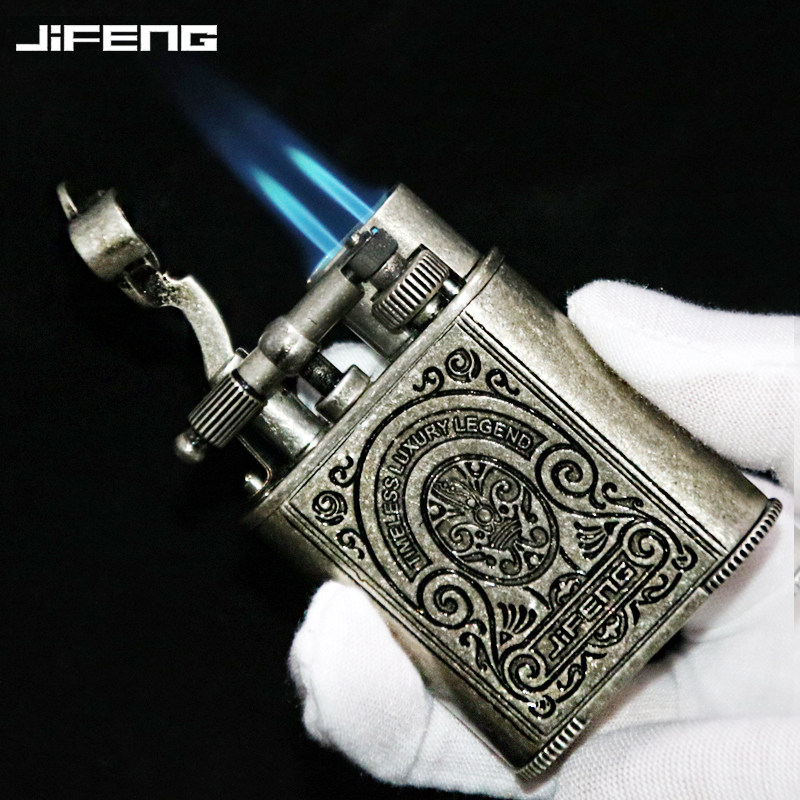 JIFENG Cigar Lighter Wind-proof Direct Inflation Lighter with Punching