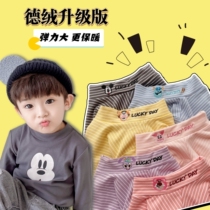Boy Semi-high collar Child Develed lingerie Undershirt Striped Pure Color T-Shirt Autumn Winter Clothing Baby Keep Warm