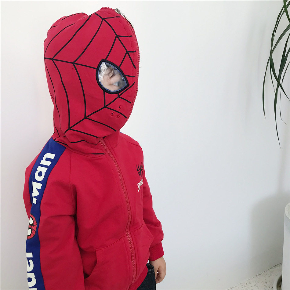 (clear cabin) autumn and winter clothing for boys Garching children jacket blouses spider people night light blouses baby-laced jersey