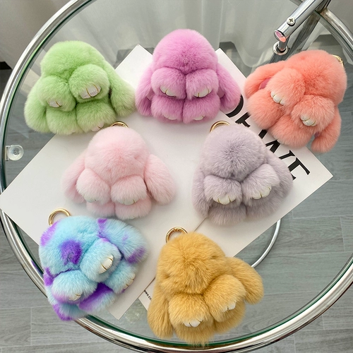 Оригинальная милая плюшевая кукла, кролик, маленький брелок, аксессуар на рюкзак, подвеска