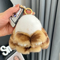 Хаки леопардовый+белый (из меха кролика рекс) 10см