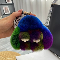 Разноцветный морозный цвет (из меха кролика Рекс) 10СМ