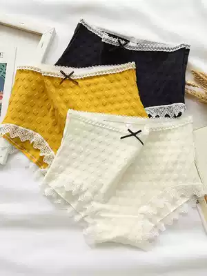 White high-waisted underwear female cotton girl Japanese junior high school student high school girl teenager girl triangle pants