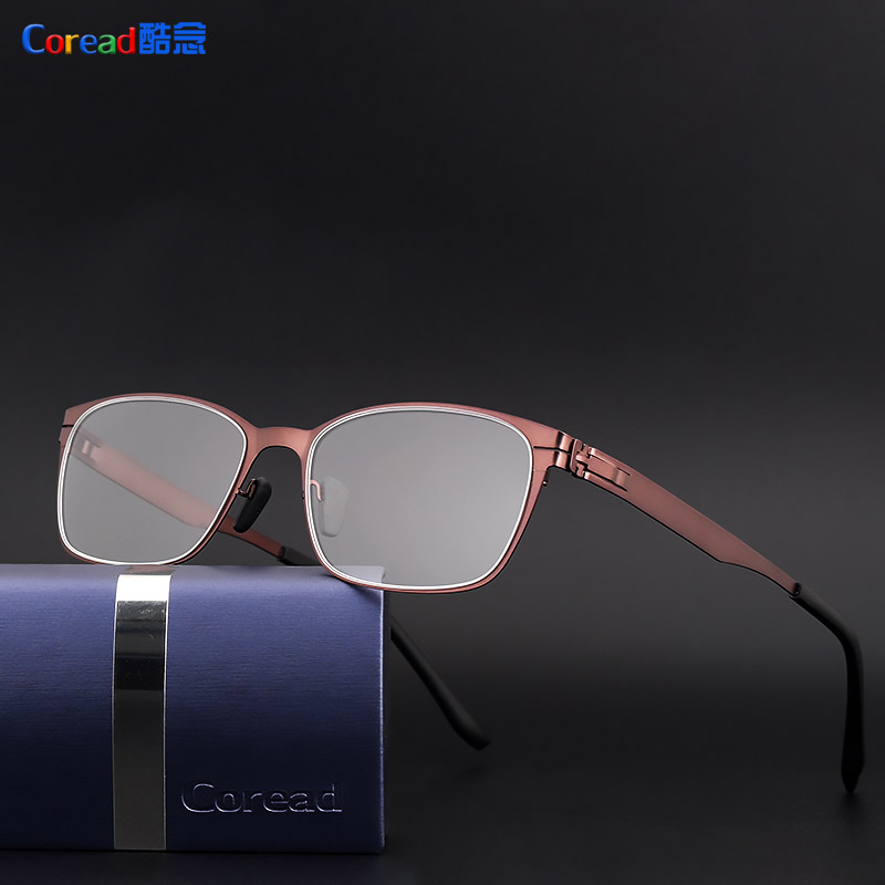 No Screws Mirror Legs Thin Steel Glasses Male Myopia Ultra Light Business Fashion Memory Mirror Holder Women German IC Berlin