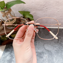 Ni Ni the same glasses net red anti-blue radiation large frame face small color change gold silk flat light men and women glasses frame tide