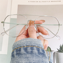 Retro star with the same double beam big frame glasses frame male tide big face myopia glasses frame female thin face ultra-light net red section