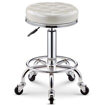 Small round stool with wheels Household rotating barber bar chair lifting Nail makeup shop low stool 
