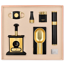 jifeng monsoon cigar cutter lighter set sharp cigar cutter double flame lighter metal cigar ashtray