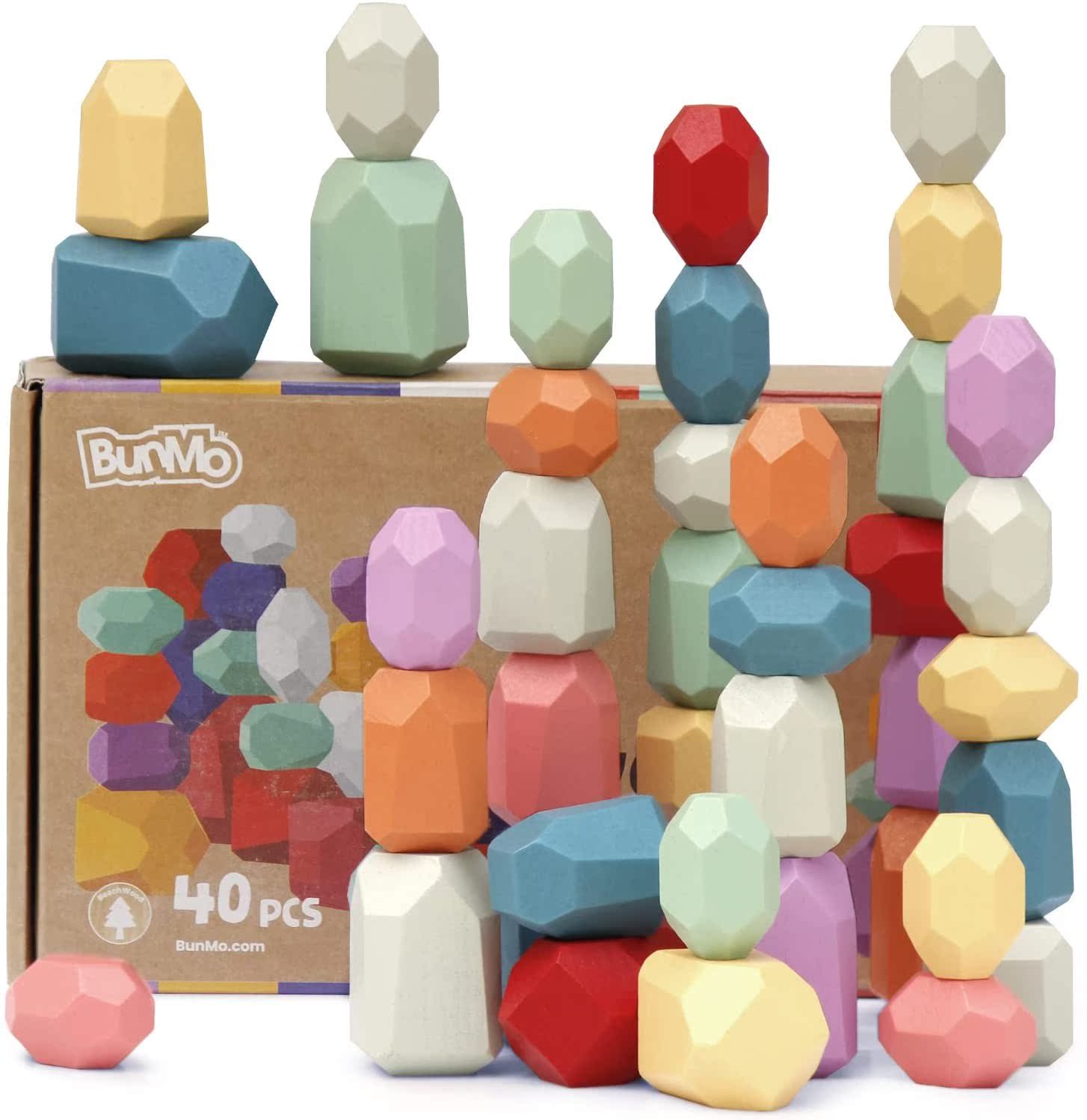 BUNMO XL Stacking Rocks 40pcs Choking Test Cerefified Eco -