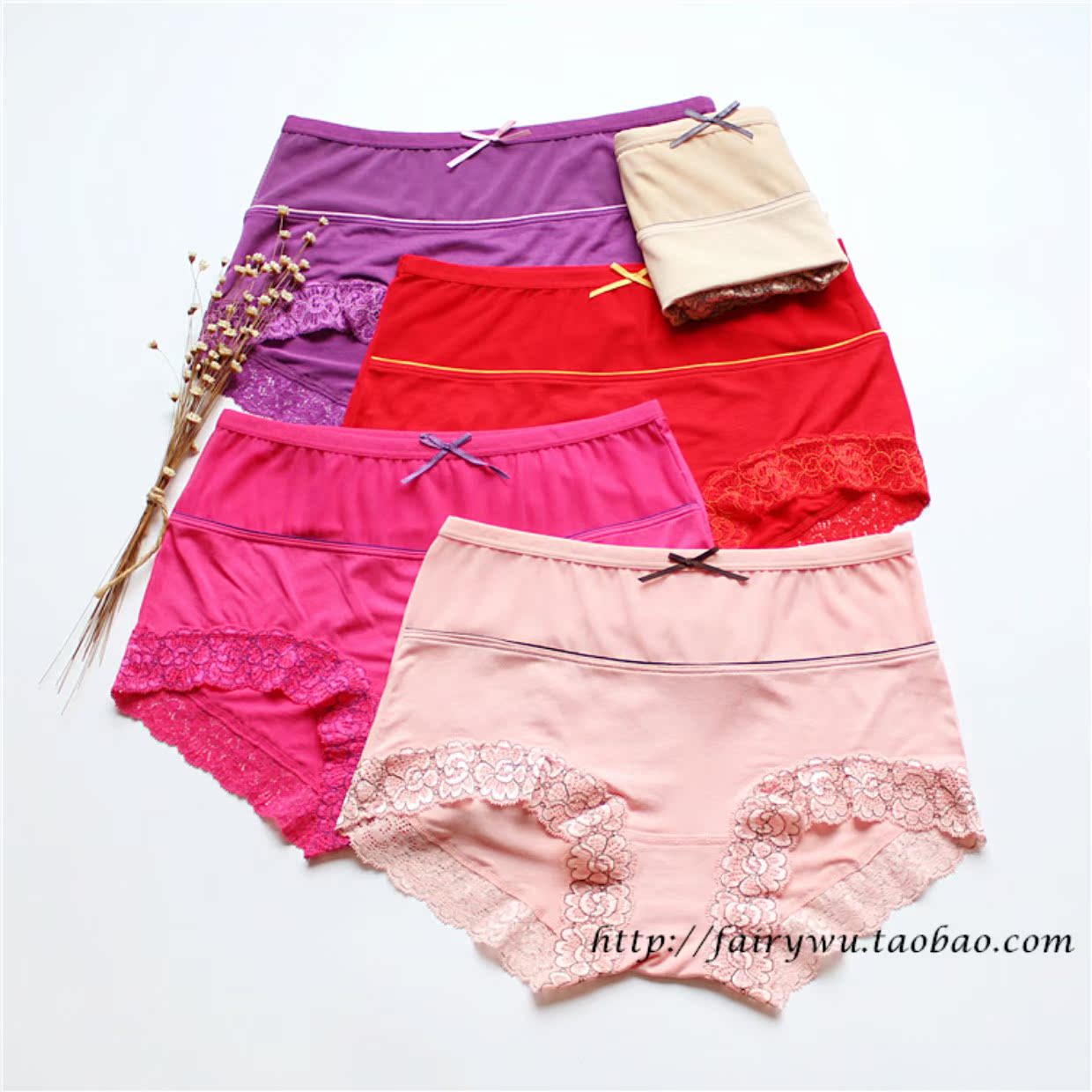 Modal đồ lót nữ ren cao eo tóm tắt quần short kích thước lớn quần short thoáng khí Ying Kang đồ lót nữ K3325 quần lót nữ cotton thun lạnh cao cấp