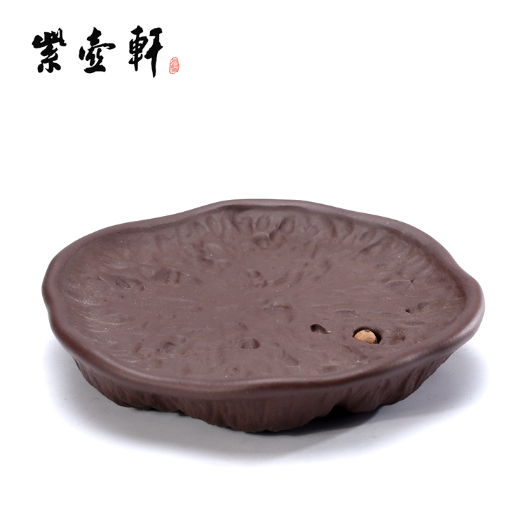 紫壶轩景人【莲蓬杯垫】宜兴紫砂摆件茶宠：传统与艺术的完美融合，实价揭秘！