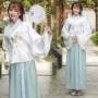 Trang phục trang phục Han yếu tố Qi eo váy cải tiến Hanfu phụ nữ váy rộng tay hàng ngày tươi tắn và thanh lịch phù hợp với lớp quần áo - Quần áo ngoài trời áo khoác asics chính hãng