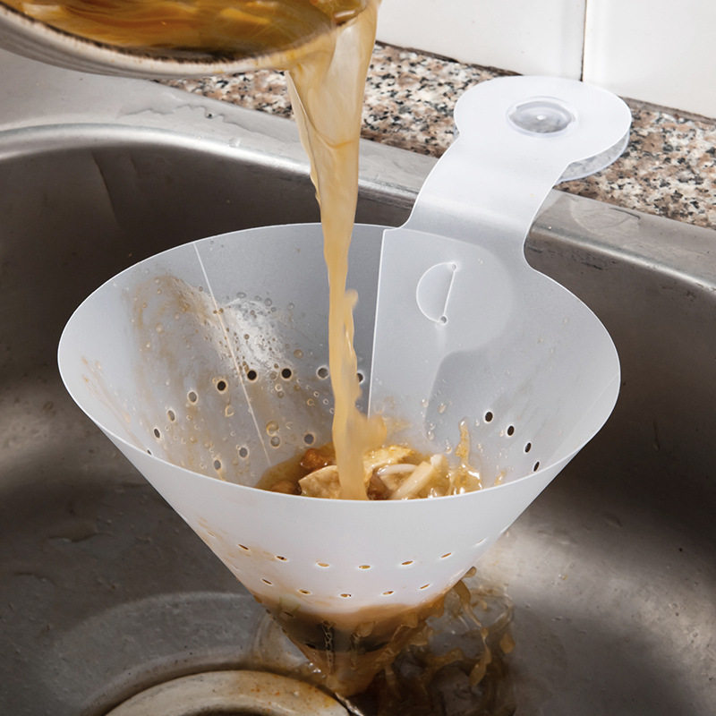 Kitchen Sink Trash filter Wash Basin Filter Lifting Cage Plastic Drain basket Folding Pool Funnel