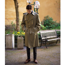Trench Coat Trench trench coat mens double-breasted mid-length raglan sleeve spring and autumn loose profile jacket