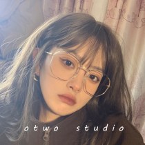 Retro gold edge glasses myopia womens net red Big Frame polygon glasses frame ins Wind has degree big face thin