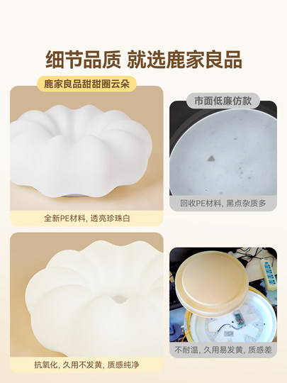 Lujia Liangpin Donut Cloud techo dormitorio principal habitación de los niños estilo crema calabaza 2025 nueva lámpara