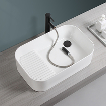 On-stage laundry basin with washboard side drainage balcony laundry sink household wash basin toilet washbasin Basin