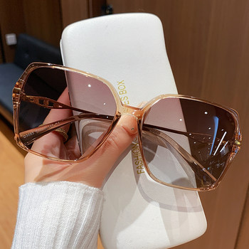 New Fashionable High-End Large-Frame Sunglasses for Women, Gradient Transparent, Small Face-Friendly, Anti-Uv Polarized Sunglasses, Sun Protection