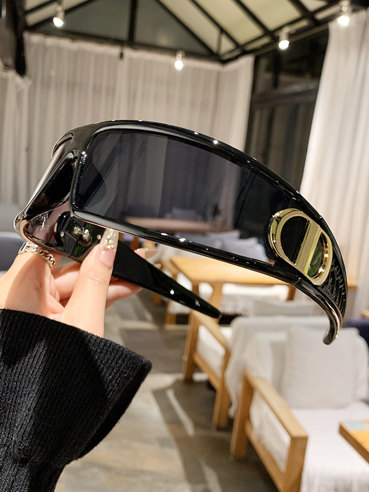 Wei Xue Cd Headband Sunglasses for Women 2025 Xiaohongshu Same Style Futuristic Y2K American Style Headband Retro Sunglasses