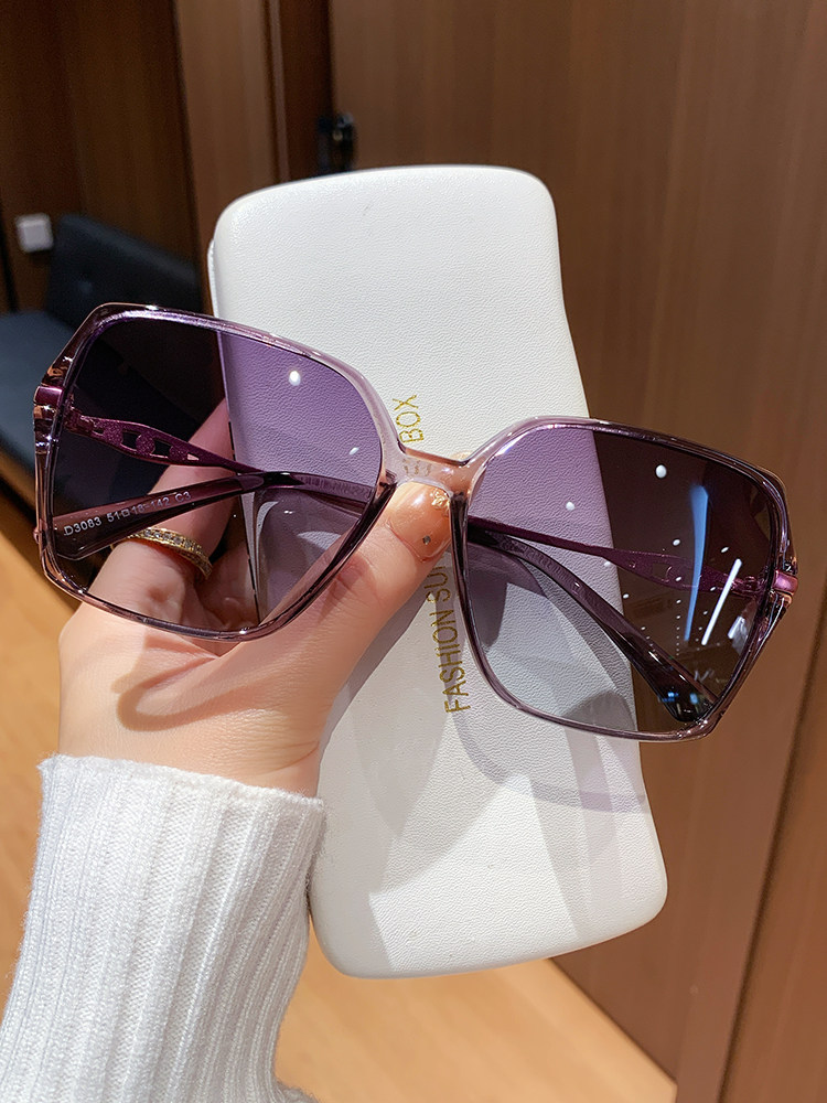 New Fashionable High-End Large-Frame Sunglasses for Women, Gradient Transparent, Small Face-Friendly, Anti-Uv Polarized Sunglasses, Sun Protection